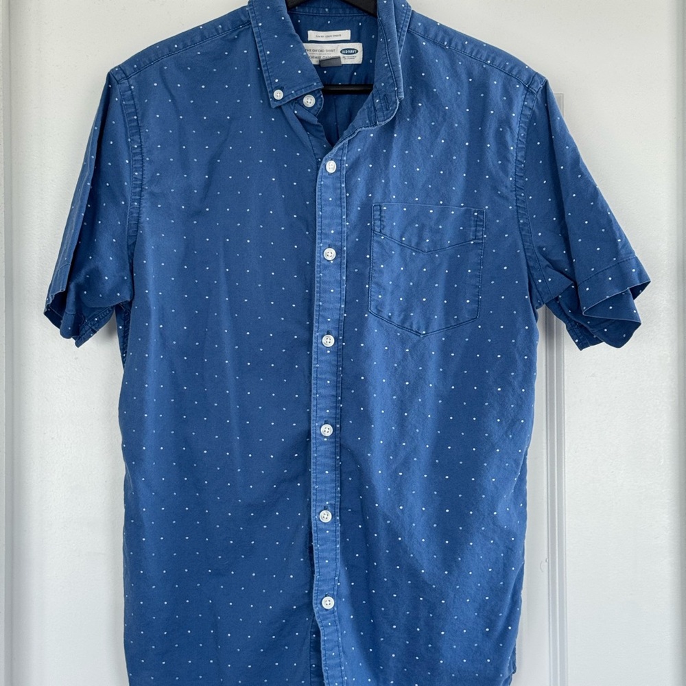 Old Navy Men's Navy Blue Button Down Shirt